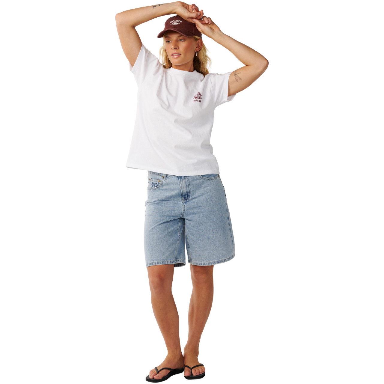 2026 Rip Curl Womens Surf Puff Party Pack Relaxed T-Shirt 0O5WTE - White